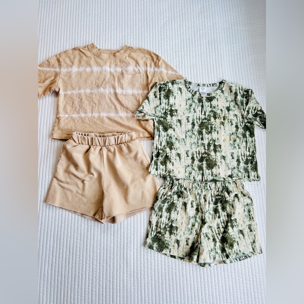 Girls Gap T&B Matching Shorts Sleepwear Lounge Set Bundle  SZ 8/10 Tie Dyed #16
